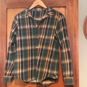 Mother denim plaid flannel button down